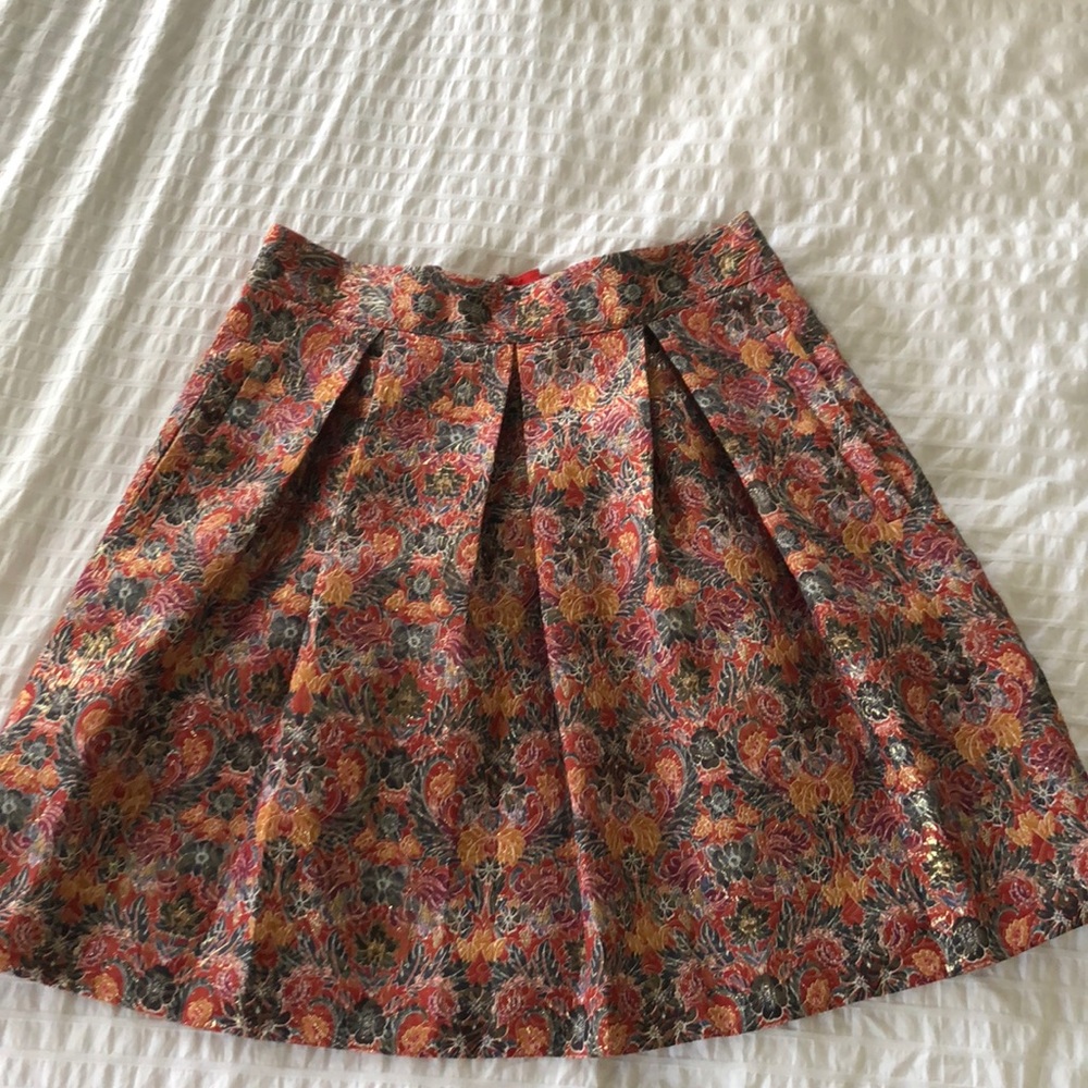 Anthropologie. Maeve Brocade Pleated Skirt